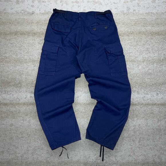 Vintage Military Tactical Pants Navy Blue Baggy Double Knees Large Regular 90s - Picture 1 of 5